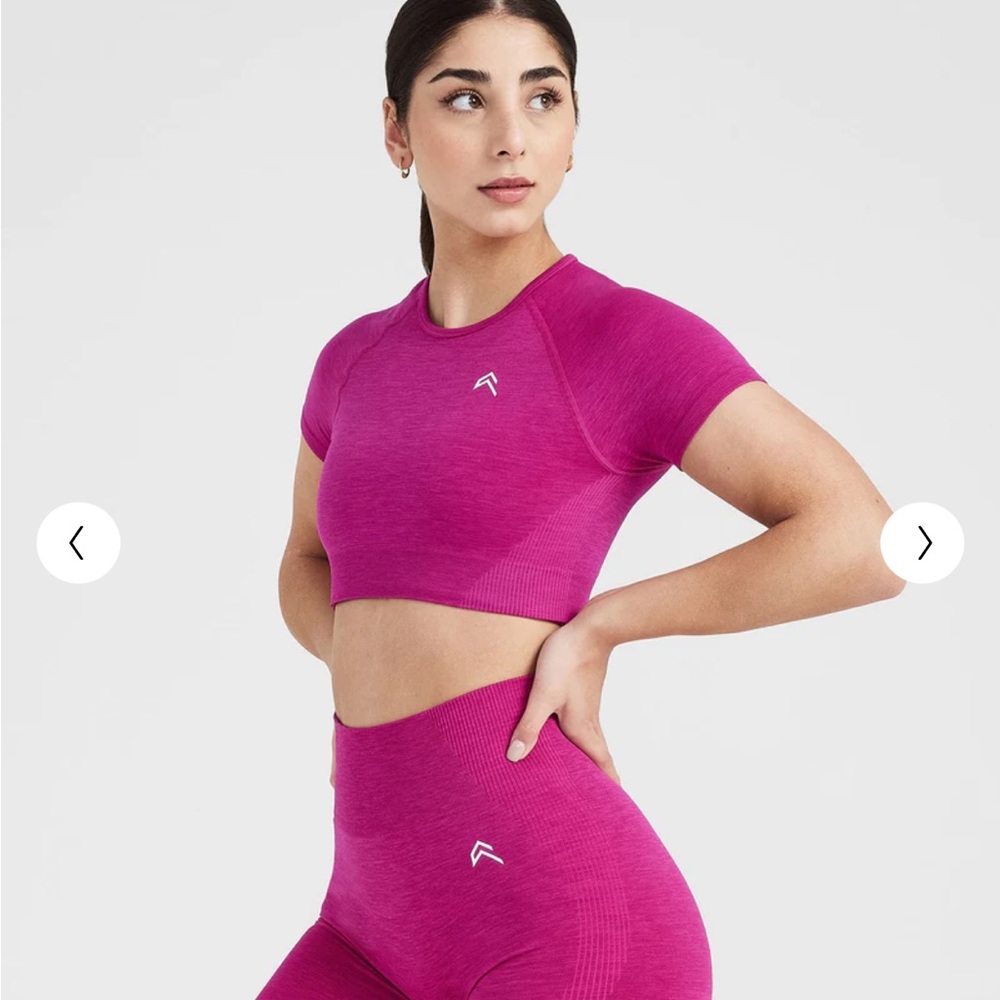 Effortless Seamless Crop Top In Fuchsia - image 2